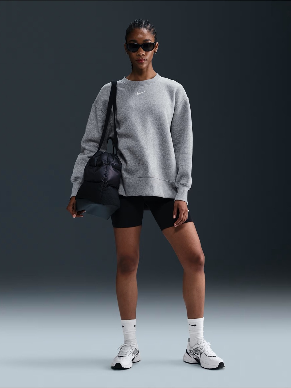 Nike Light Gray Sweatshirt with White Swoosh